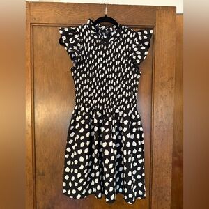 Black and White Ruffle Sleeve Mini Dress